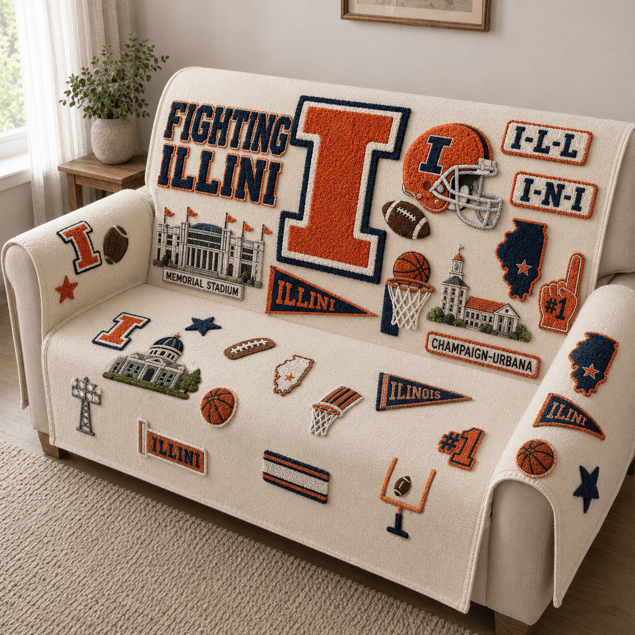 IFI Tufted Sofa Cover & Pillow Set HTTT