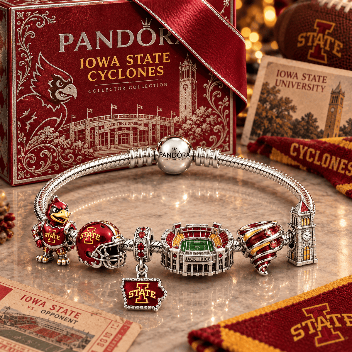ISC Silver Charm Bracelet Set PTKL
