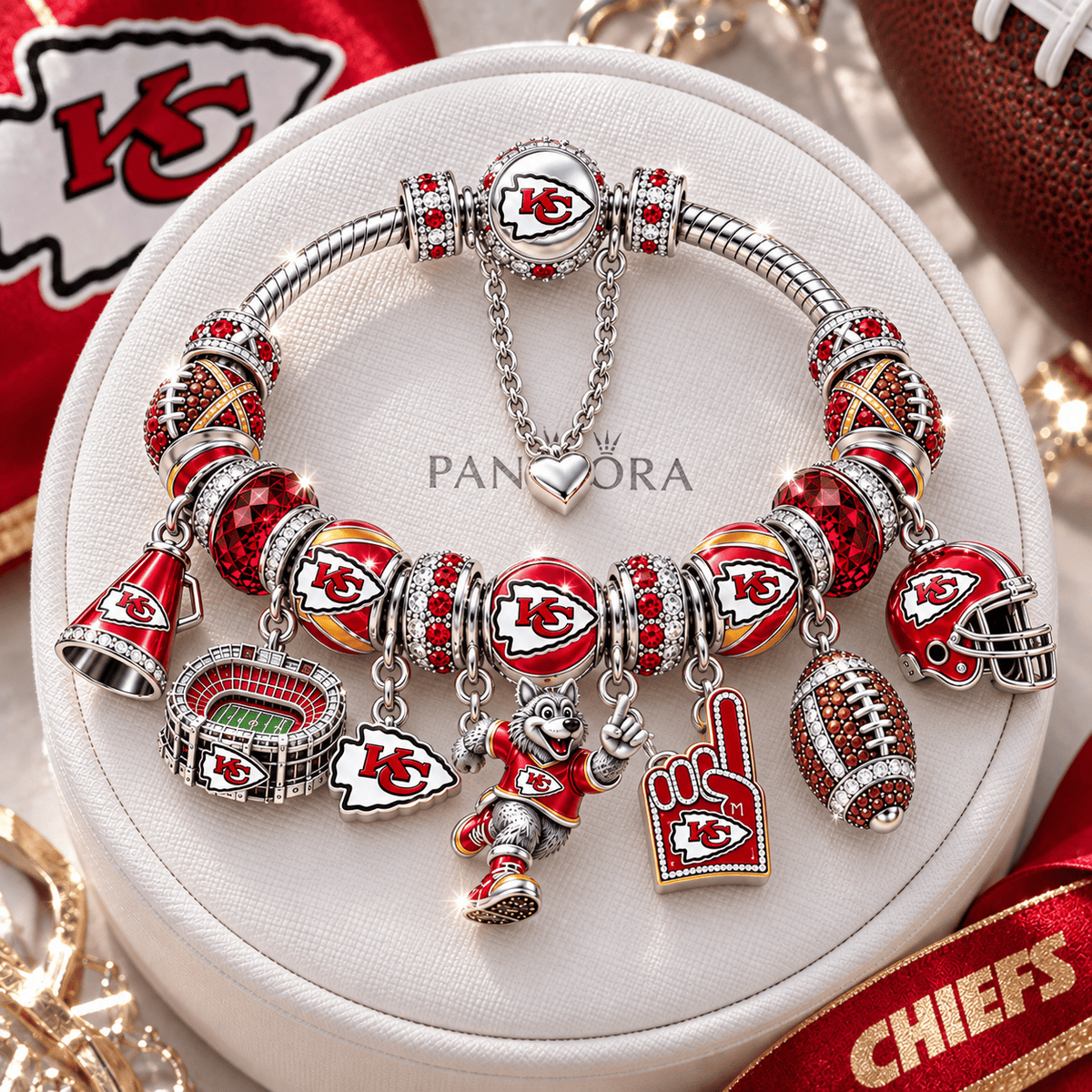KCC Silver Charm Bracelet Set NTTB